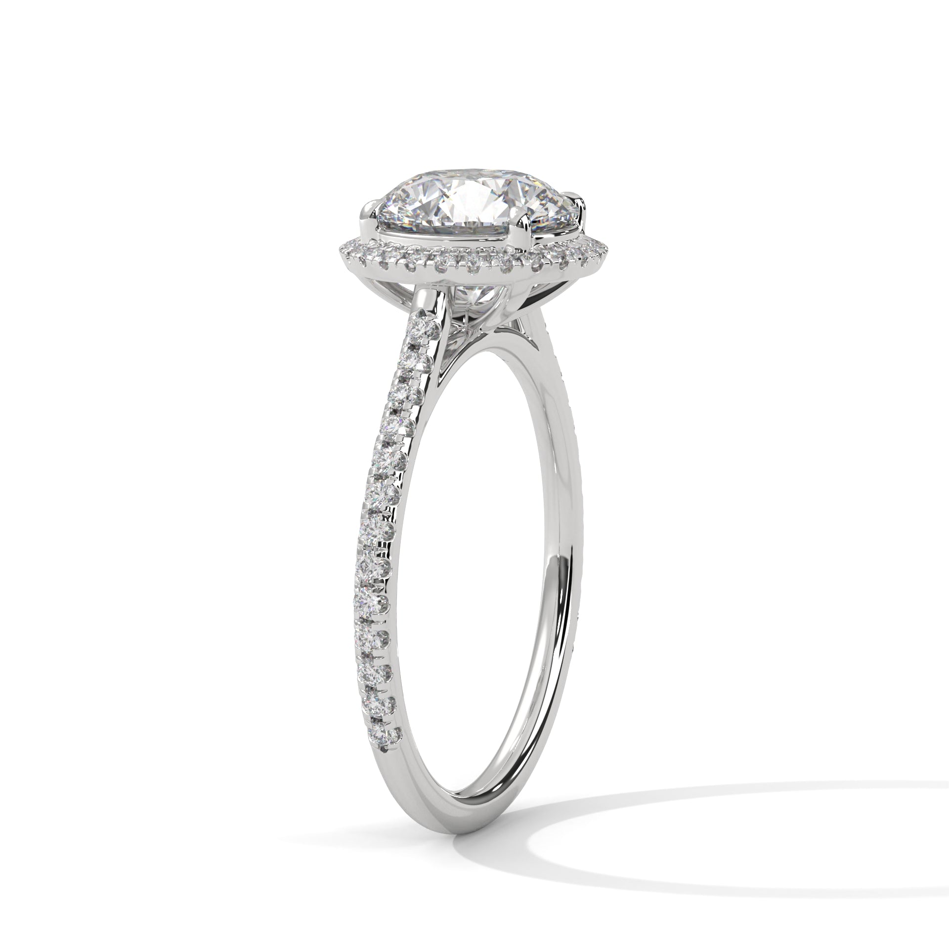 Round Halo Engagement Ring