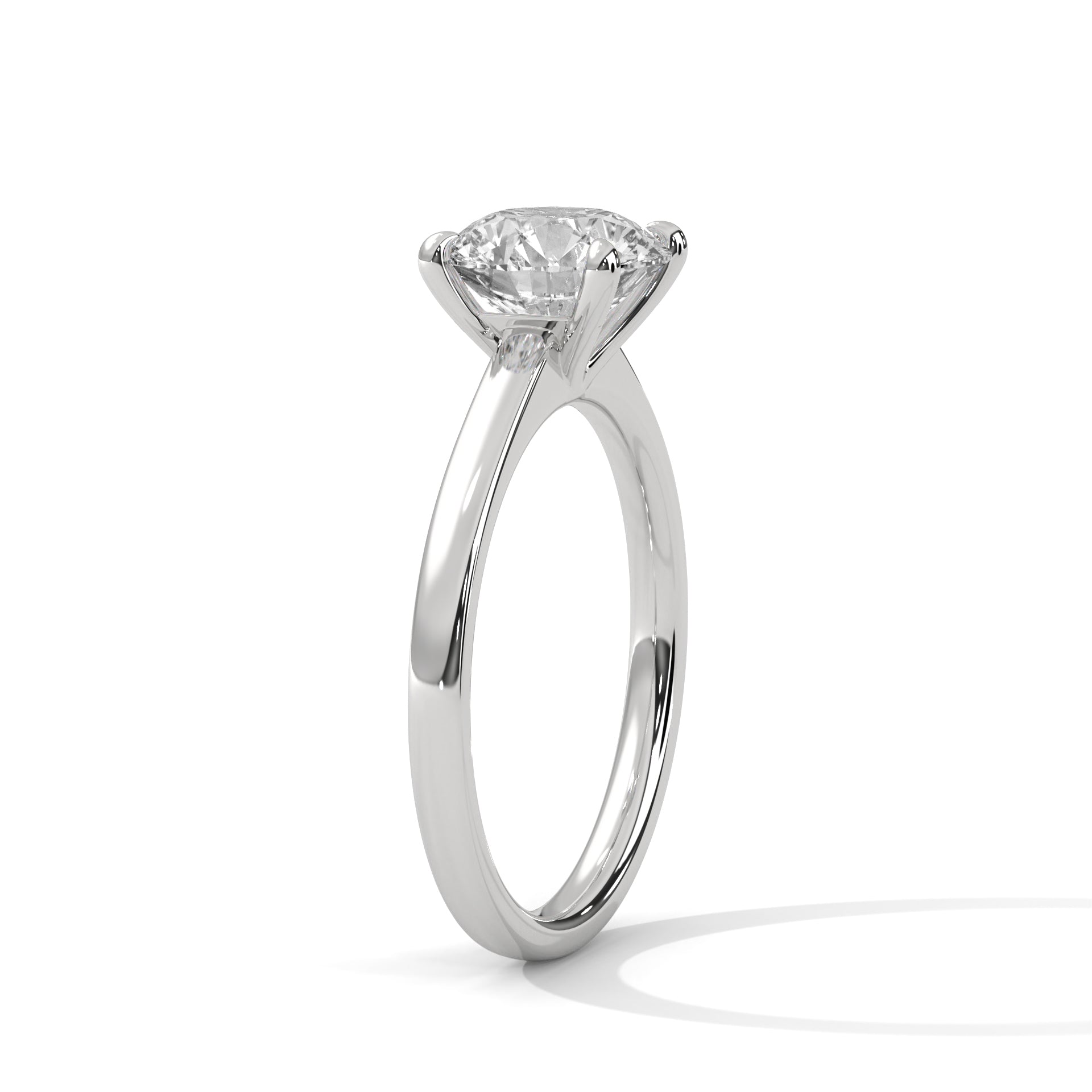 Round Lab Grown Diamond Solitaire Engagement Ring