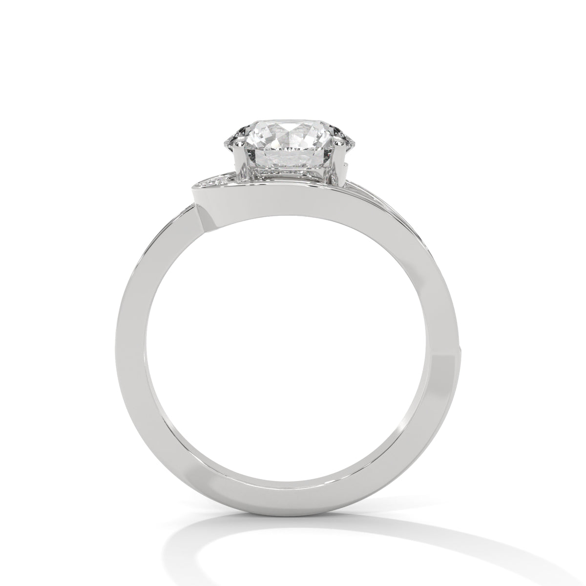 Diamond ring on a white background