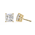 Princess Cut Lab Grown Diamond Solitaire Stud Earrings 3.04 CT