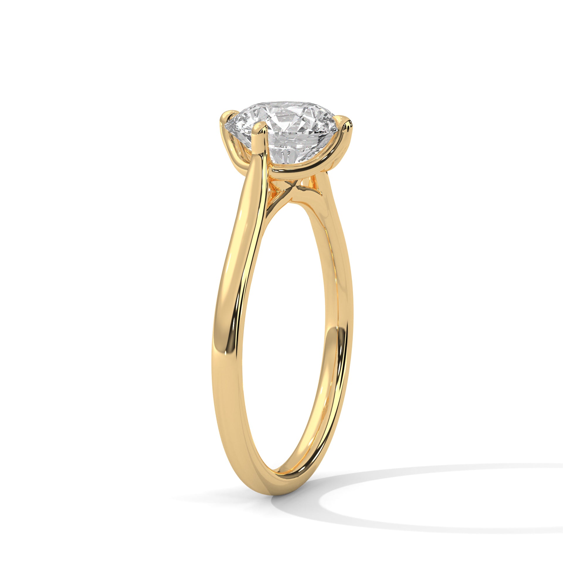 Round Brilliant Solitaire Crossover Engagement Ring