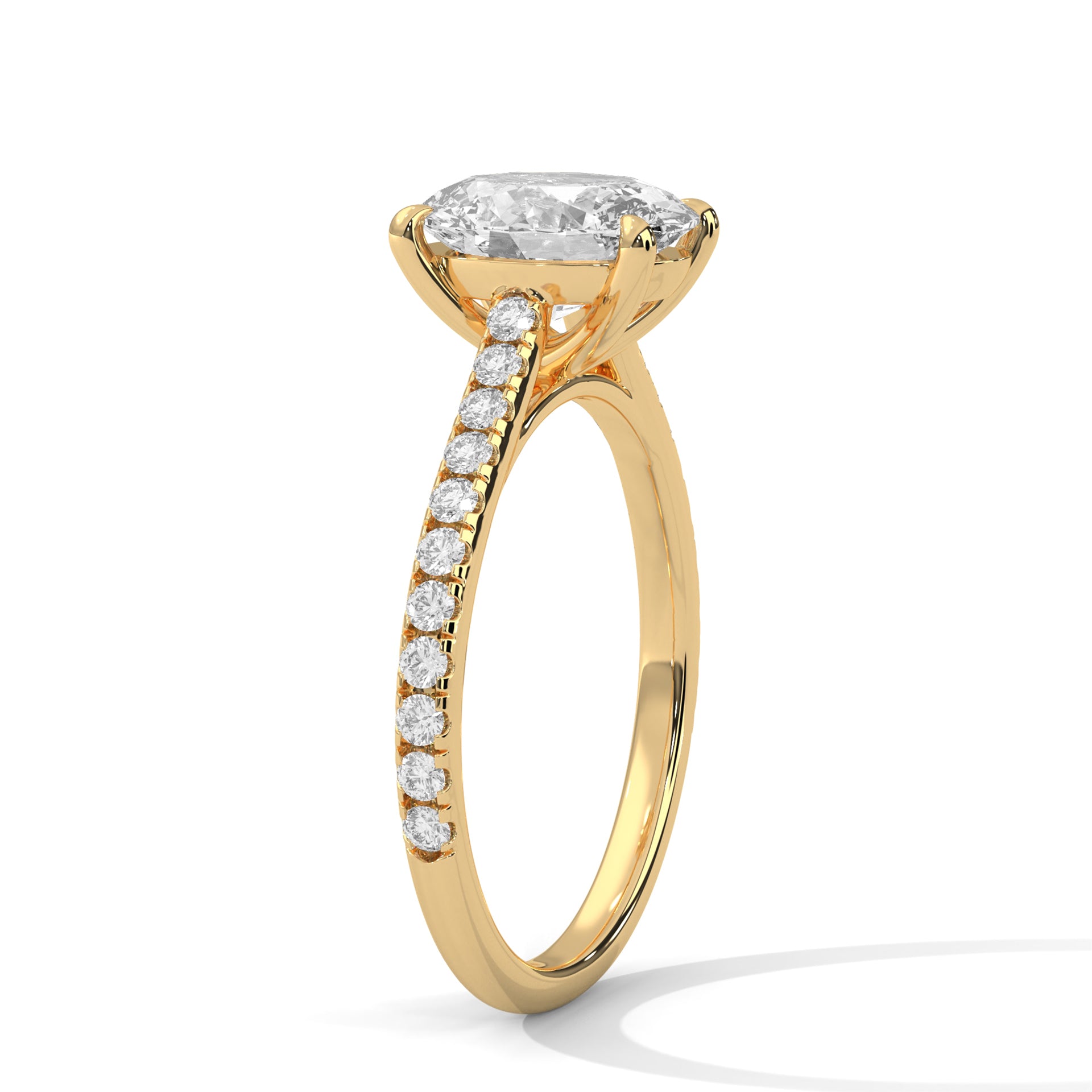 Oval Solitaire Diamond Engagement Ring