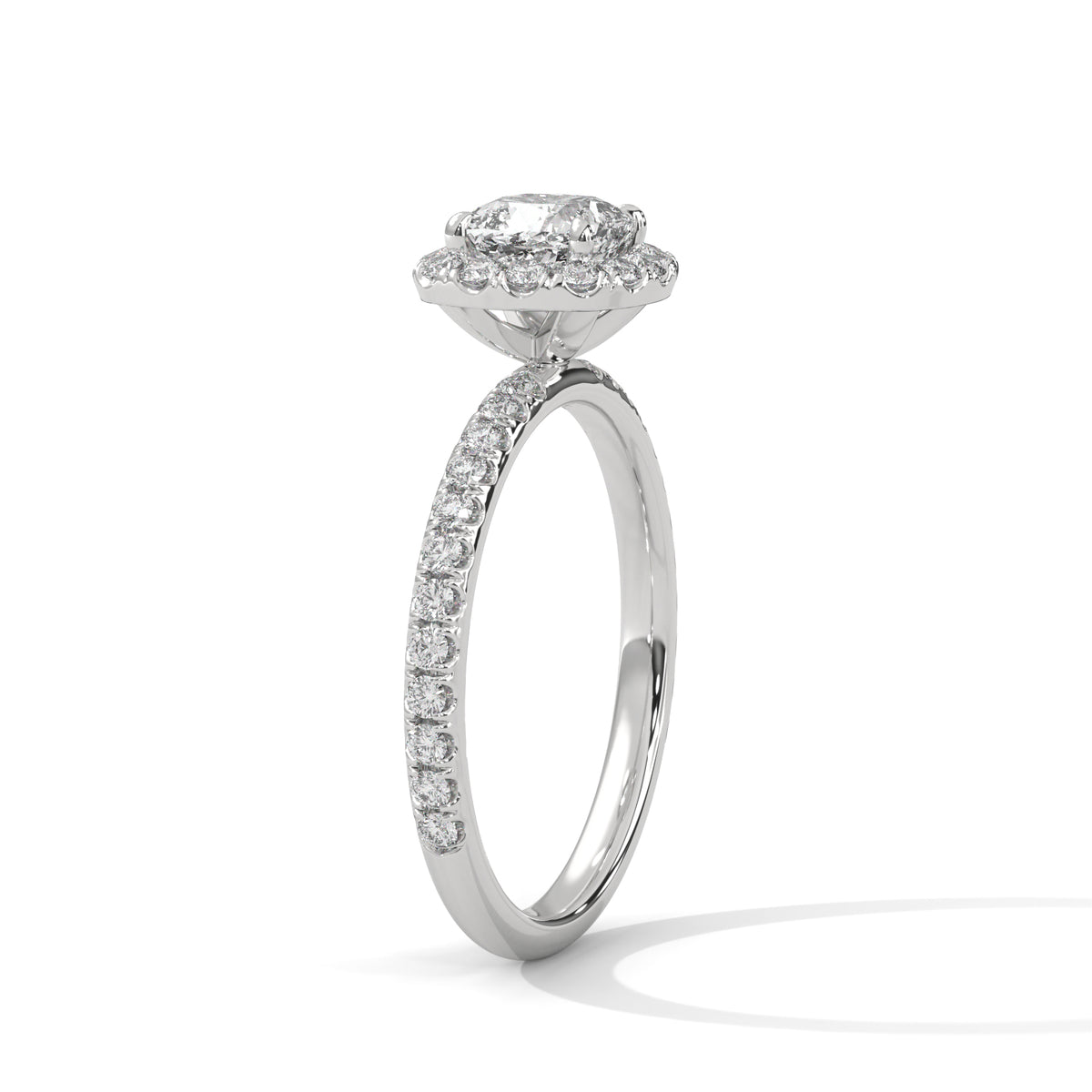 Diamond ring with a white background