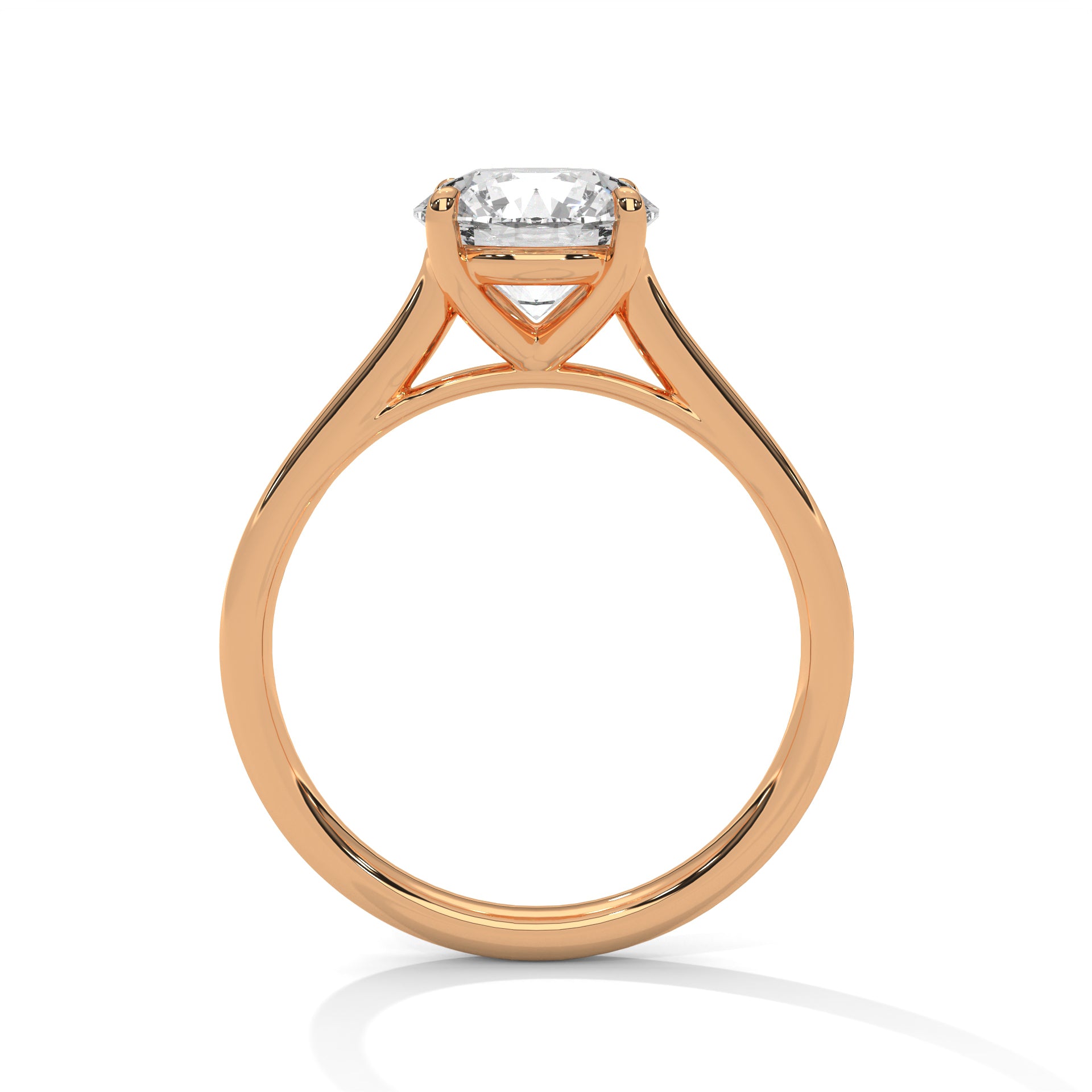 Round Brilliant Cathedral Solitaire Engagement Ring