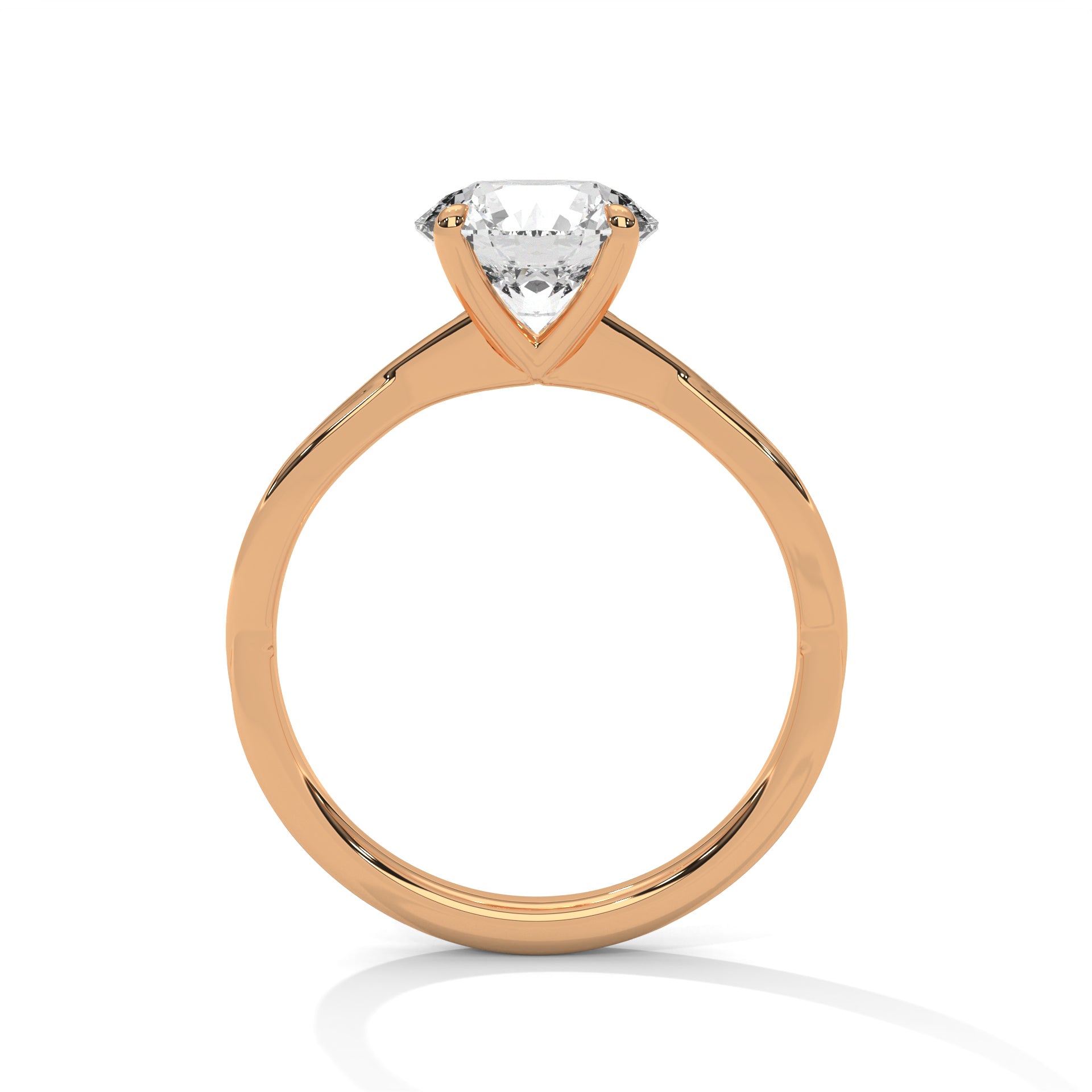 Twisted Solitaire Round Diamond Engagement Ring