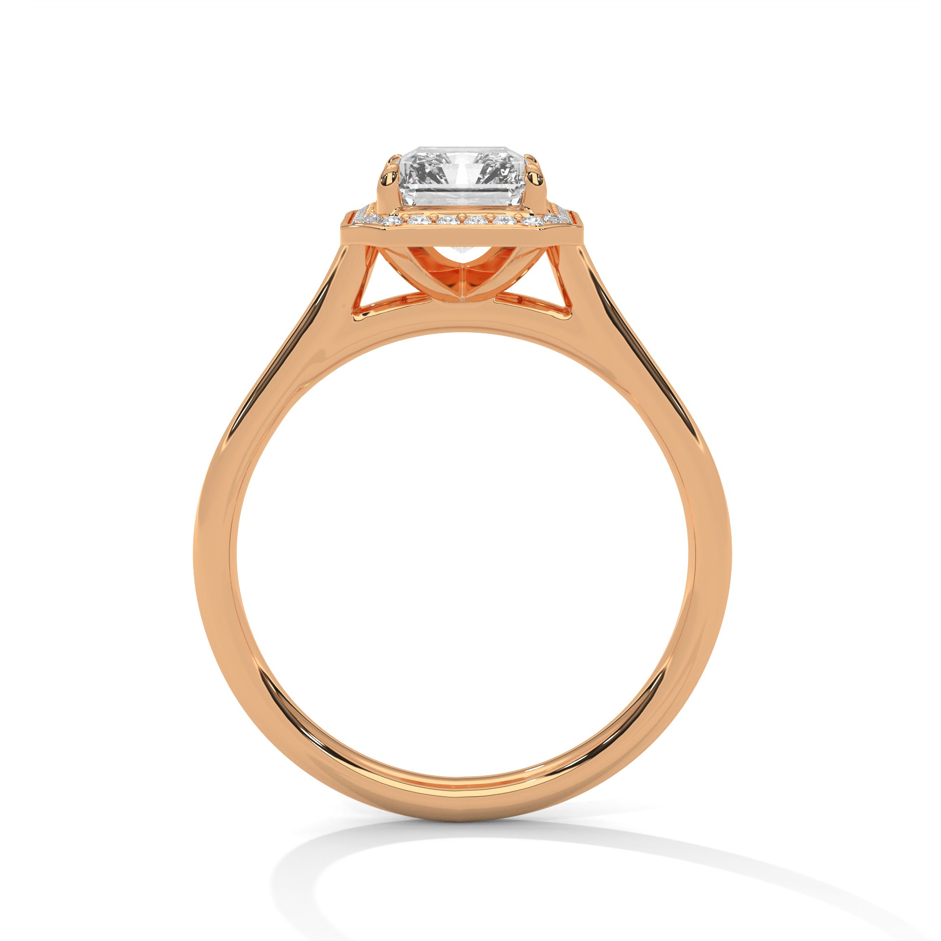 Emerald Cut Halo Engagement Ring