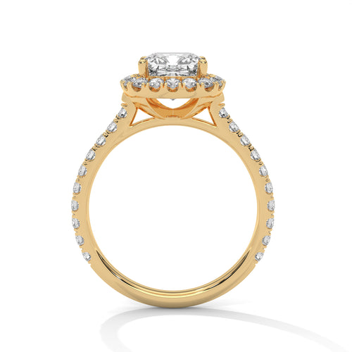 Cushion Halo Cathedral Engagement Ring