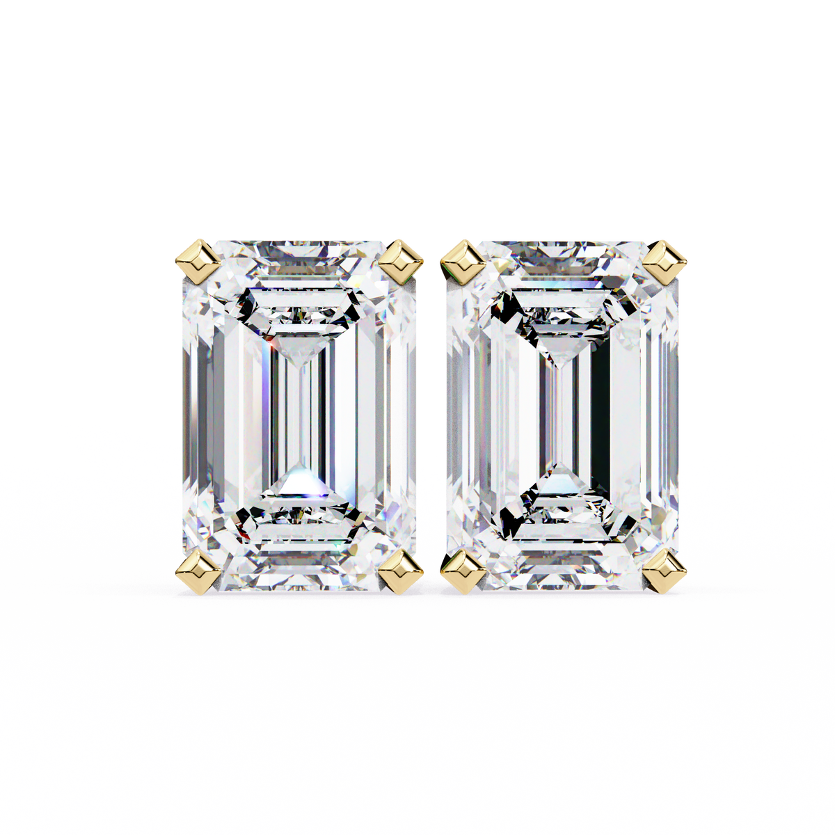Emerald Cut Lab Grown Diamond Stud Earrings 2.39 CT