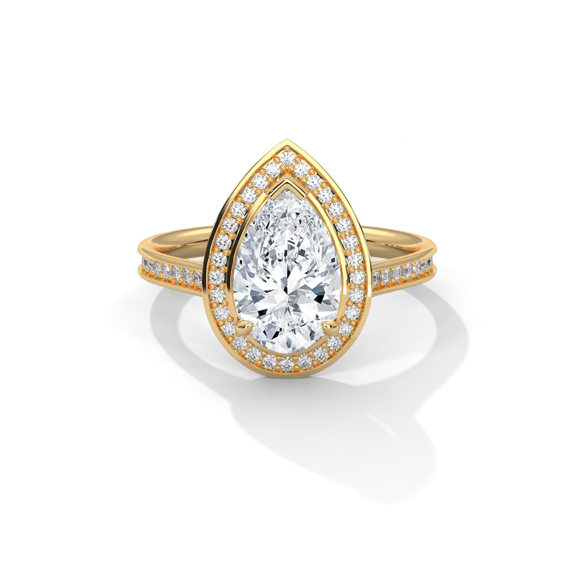 Pear Halo Engagement Ring