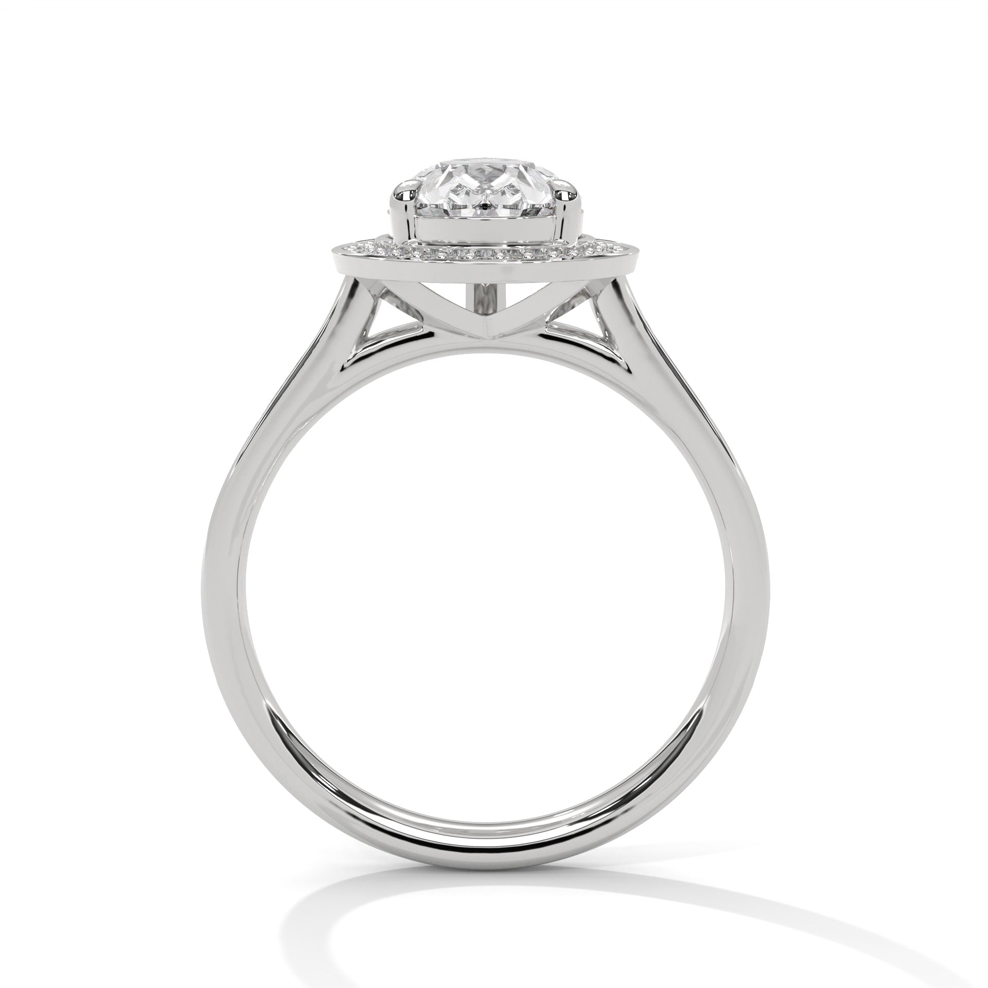 Pear Halo Engagement Ring