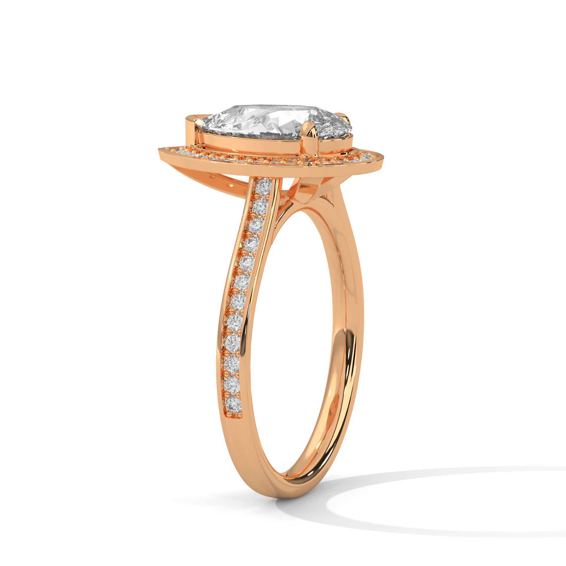 Pear Halo Engagement Ring