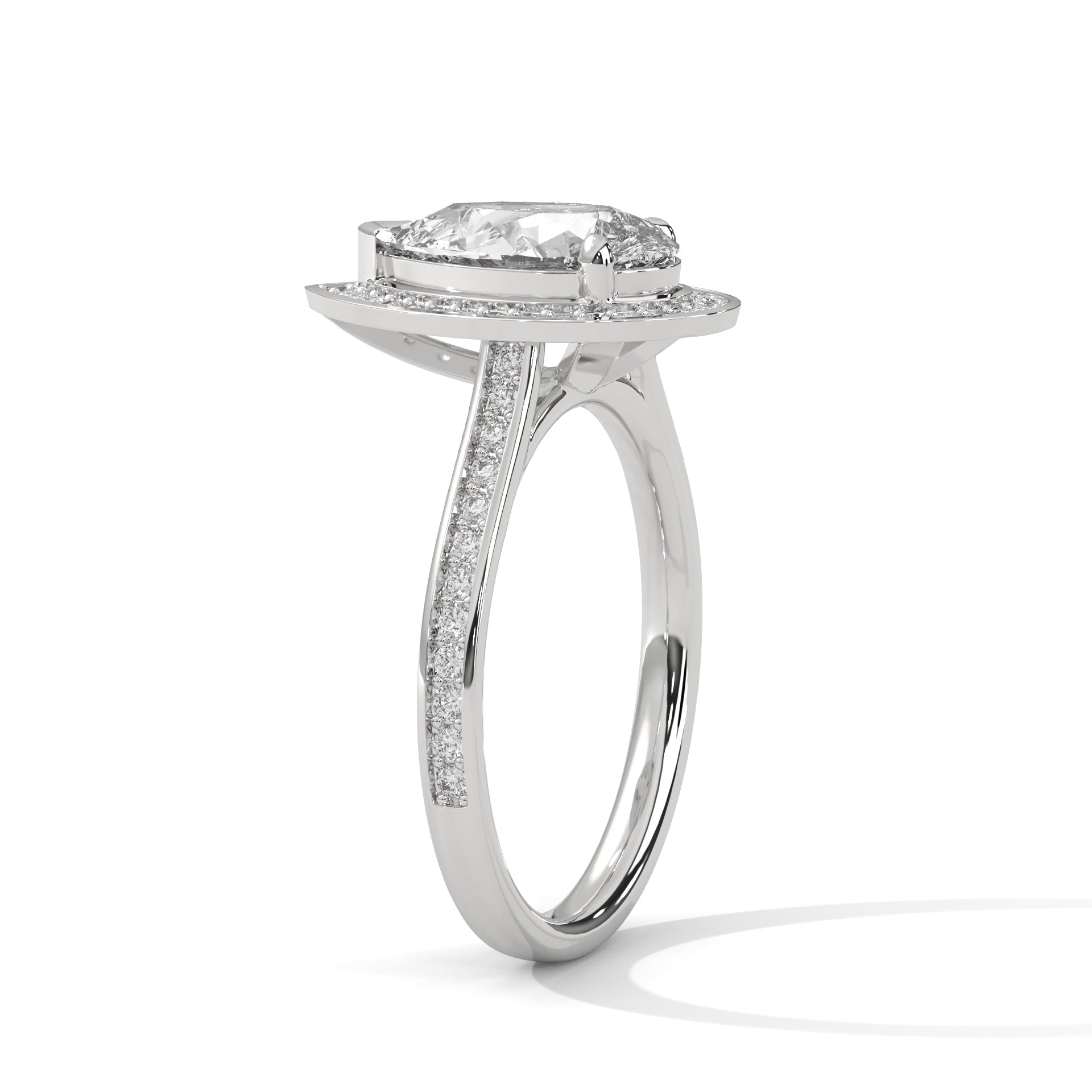 Pear Halo Engagement Ring