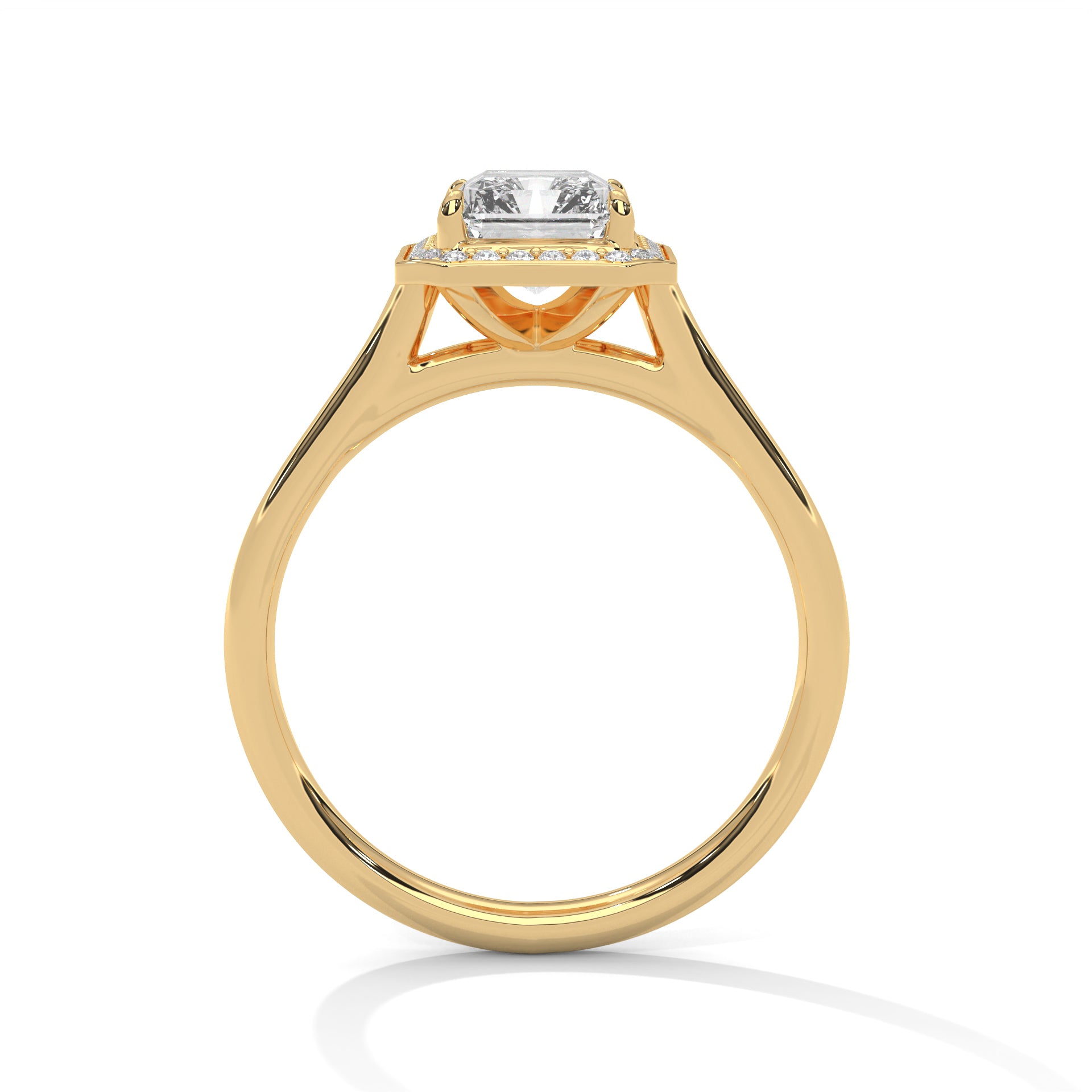 Emerald Cut Halo Engagement Ring