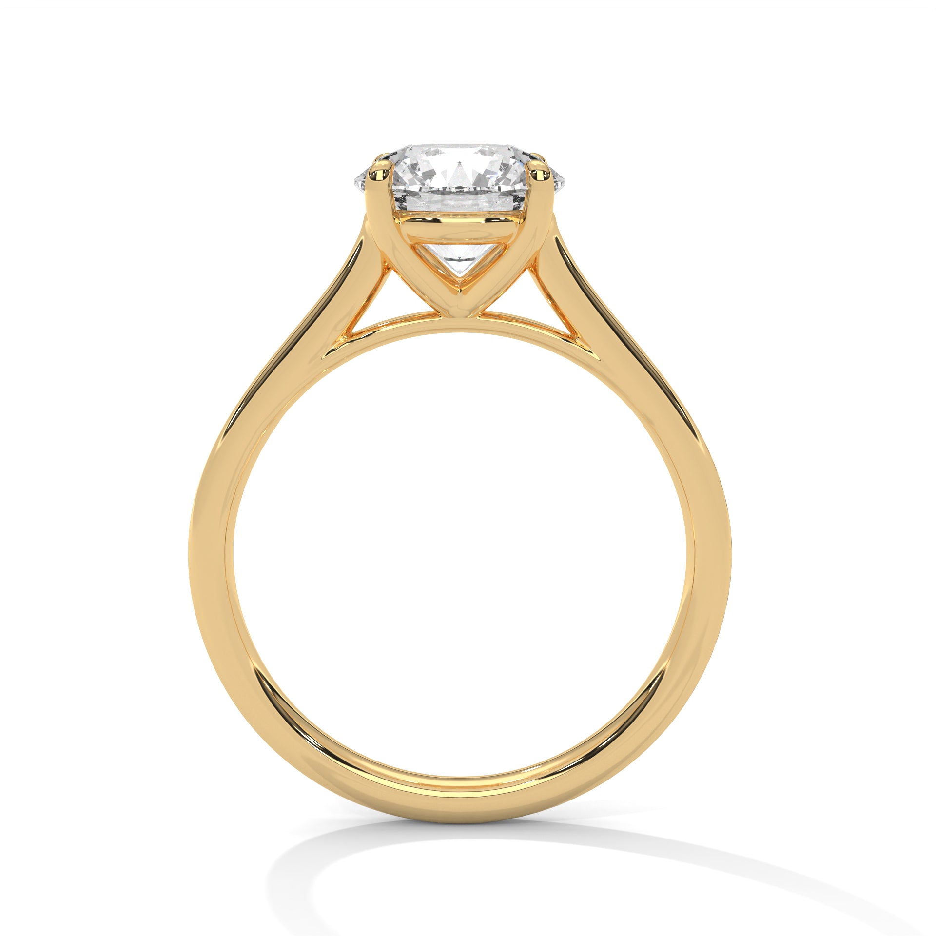Round Brilliant Cathedral Solitaire Engagement Ring