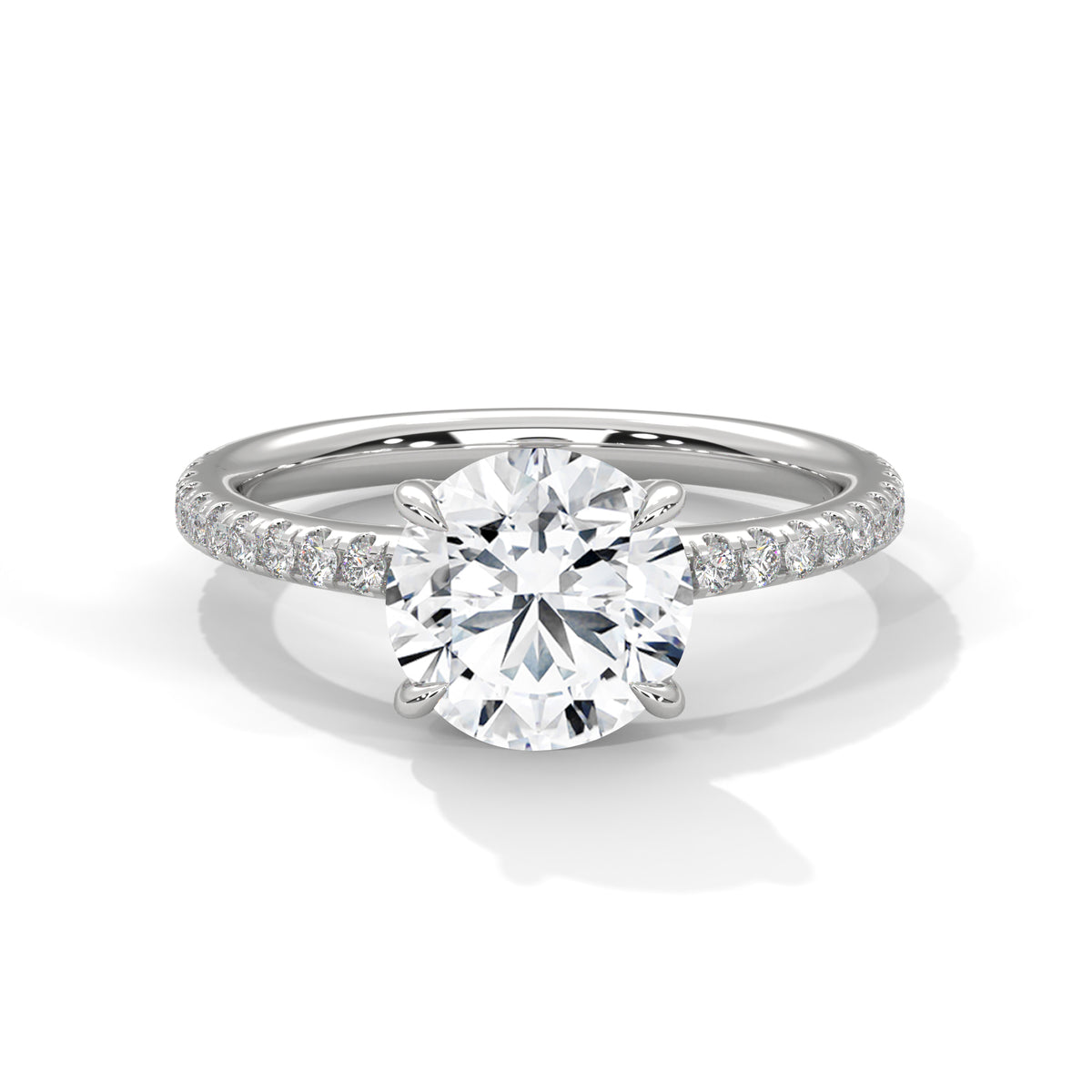 Diamond ring with a white background