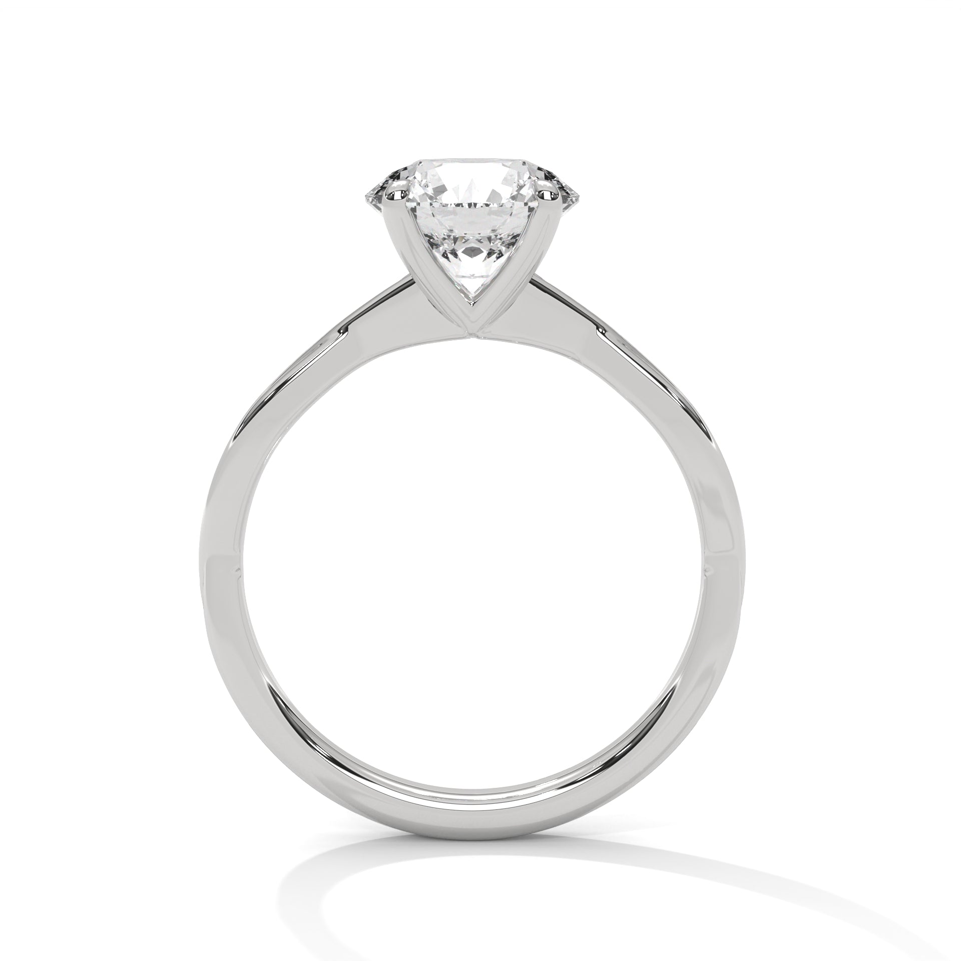 Twisted Solitaire Round Diamond Engagement Ring