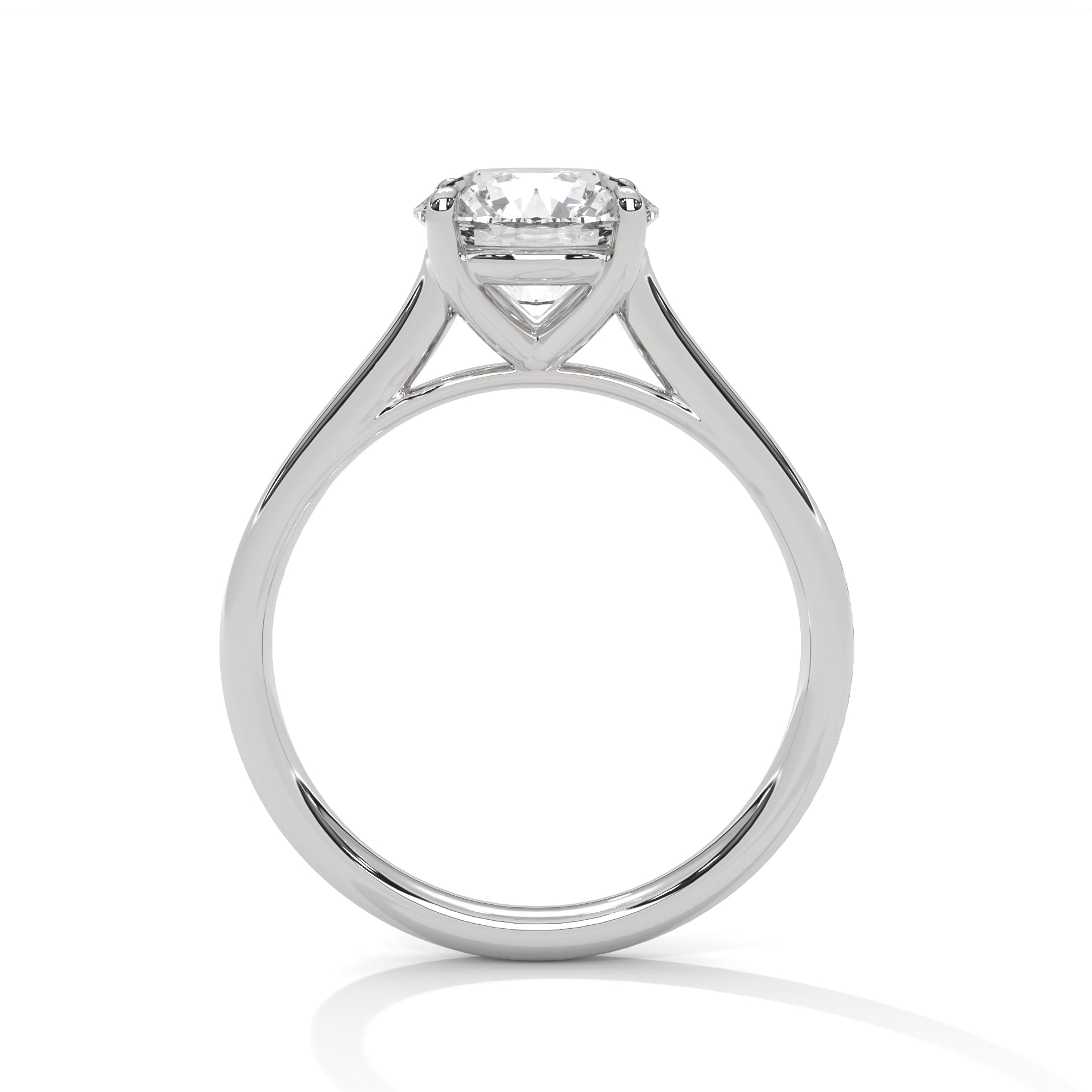 Round Brilliant Cathedral Solitaire Engagement Ring