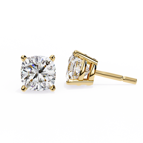 Cushion Cut Lab Grown Diamond Solitaire Stud Earrings 2.33 CT