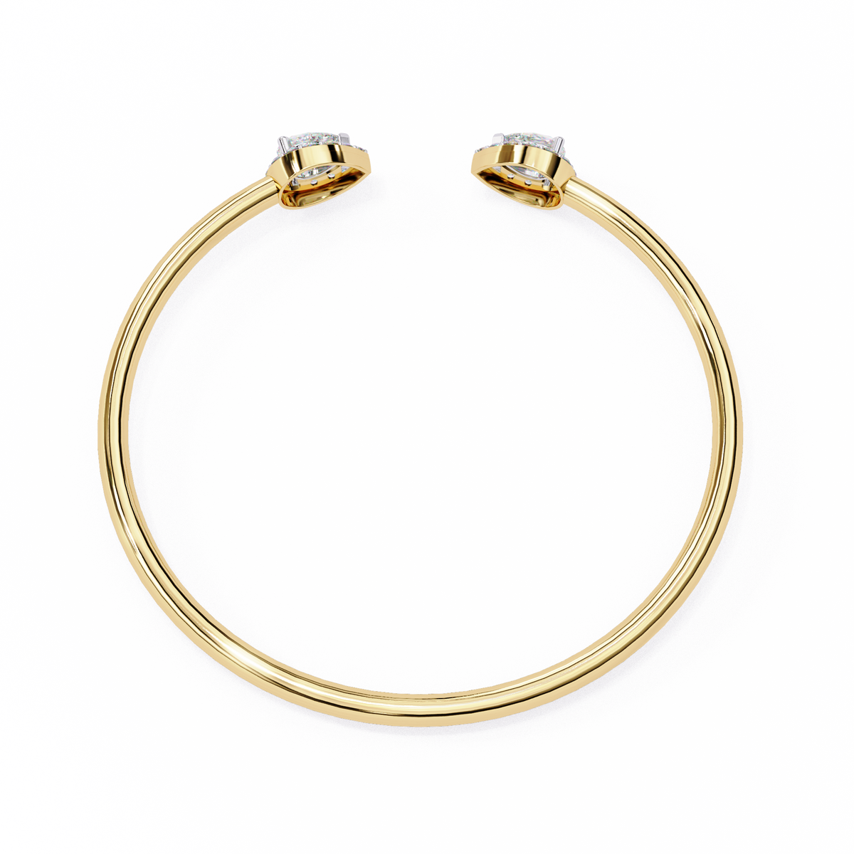 Gold bracelet with diamond accents on a white background