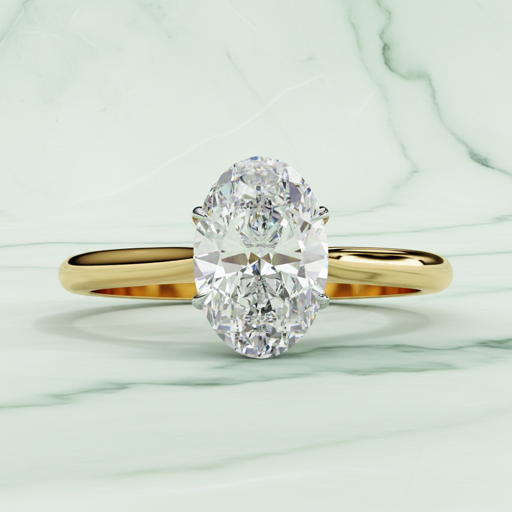 Oval Lab Grown Diamond  Solitaire Ring