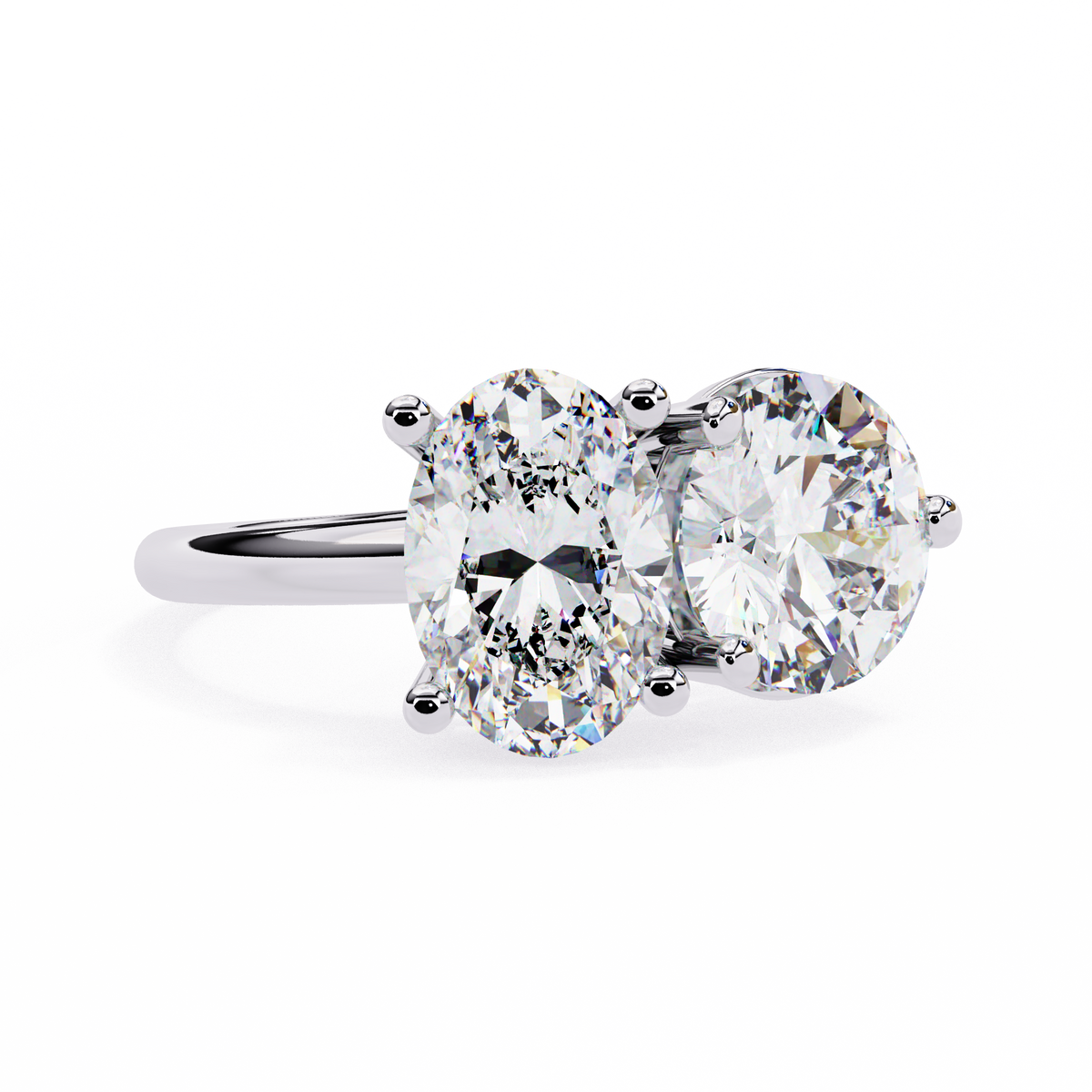 Pair of diamond stud earrings on a white background