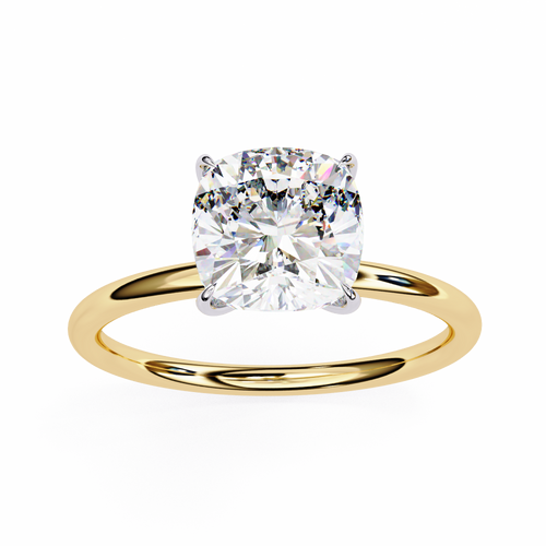 Cushion Cut Lab Grown Diamond Solitaire Engagement Ring