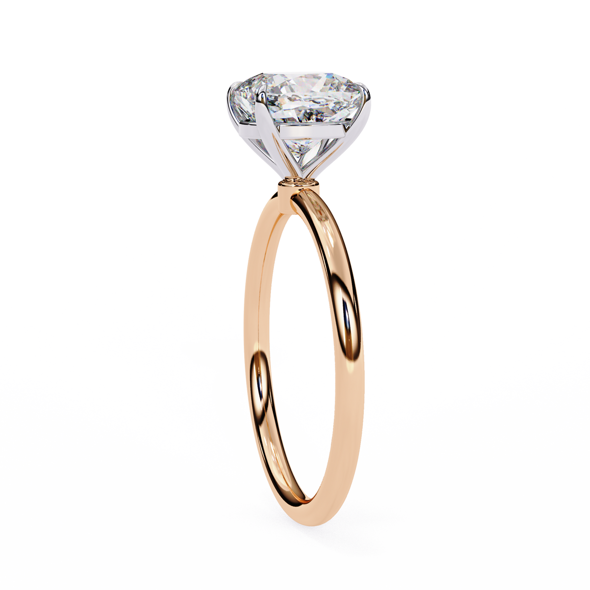 Cushion Cut Lab Grown Diamond Solitaire Engagement Ring
