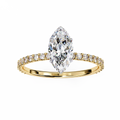 Marquise Lab Grown Diamond Hidden Halo Pavé Engagement Ring