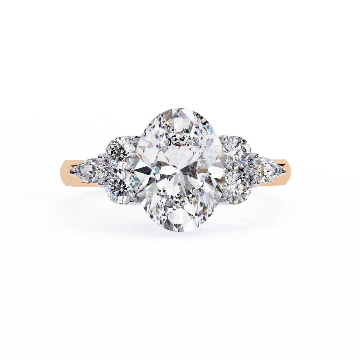 Diamond ring with a white background