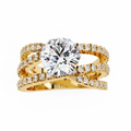 Round Lab Grown Diamond Crossover Bypass Statement Ring