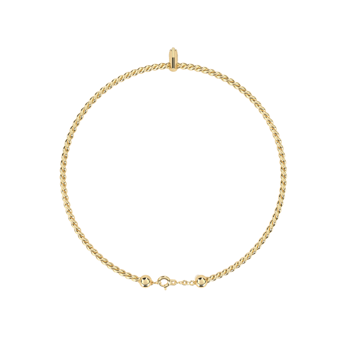 Round Lab-Grown Diamond Twisted Cable Open Cuff Bangle 0.01 CT