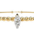 Round Lab-Grown Diamond Twisted Cable Open Cuff Bangle 0.01 CT