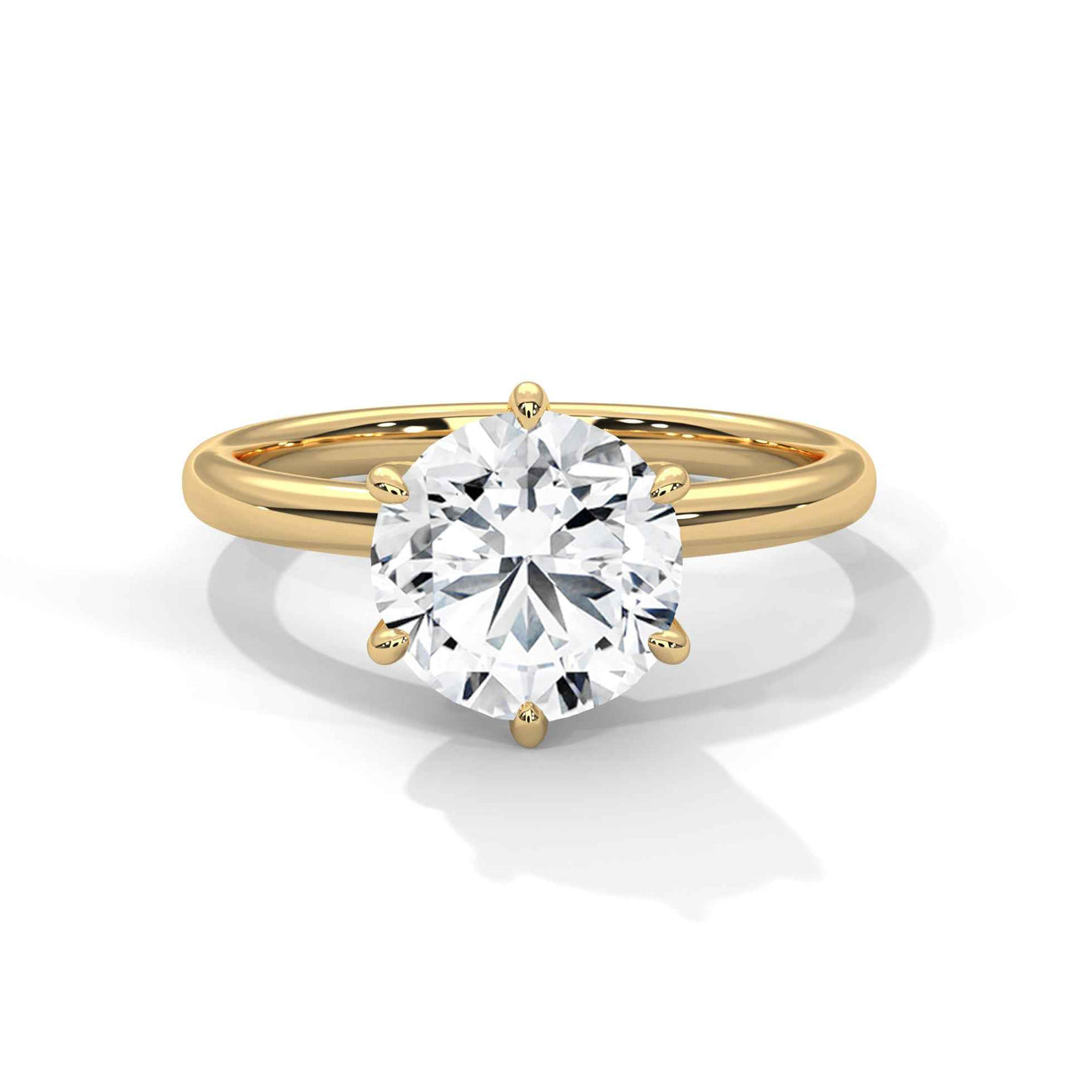 Round Solitaire Engagement Ring with Six-Prong Setting