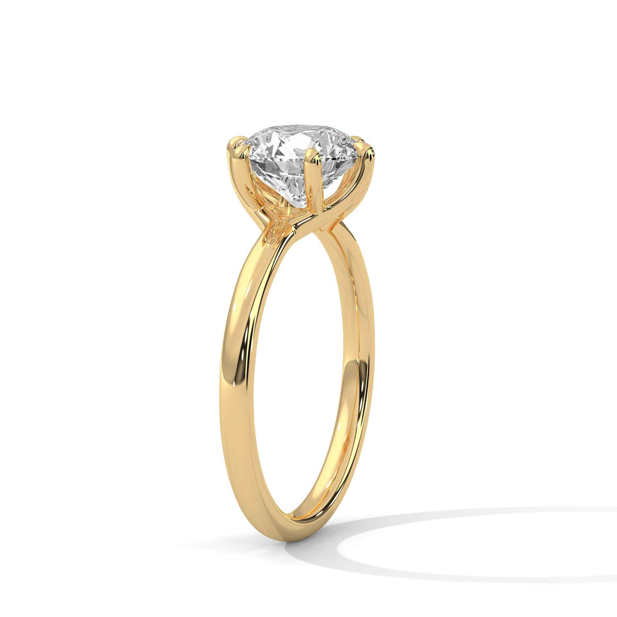 Round Solitaire Engagement Ring with Six-Prong Setting