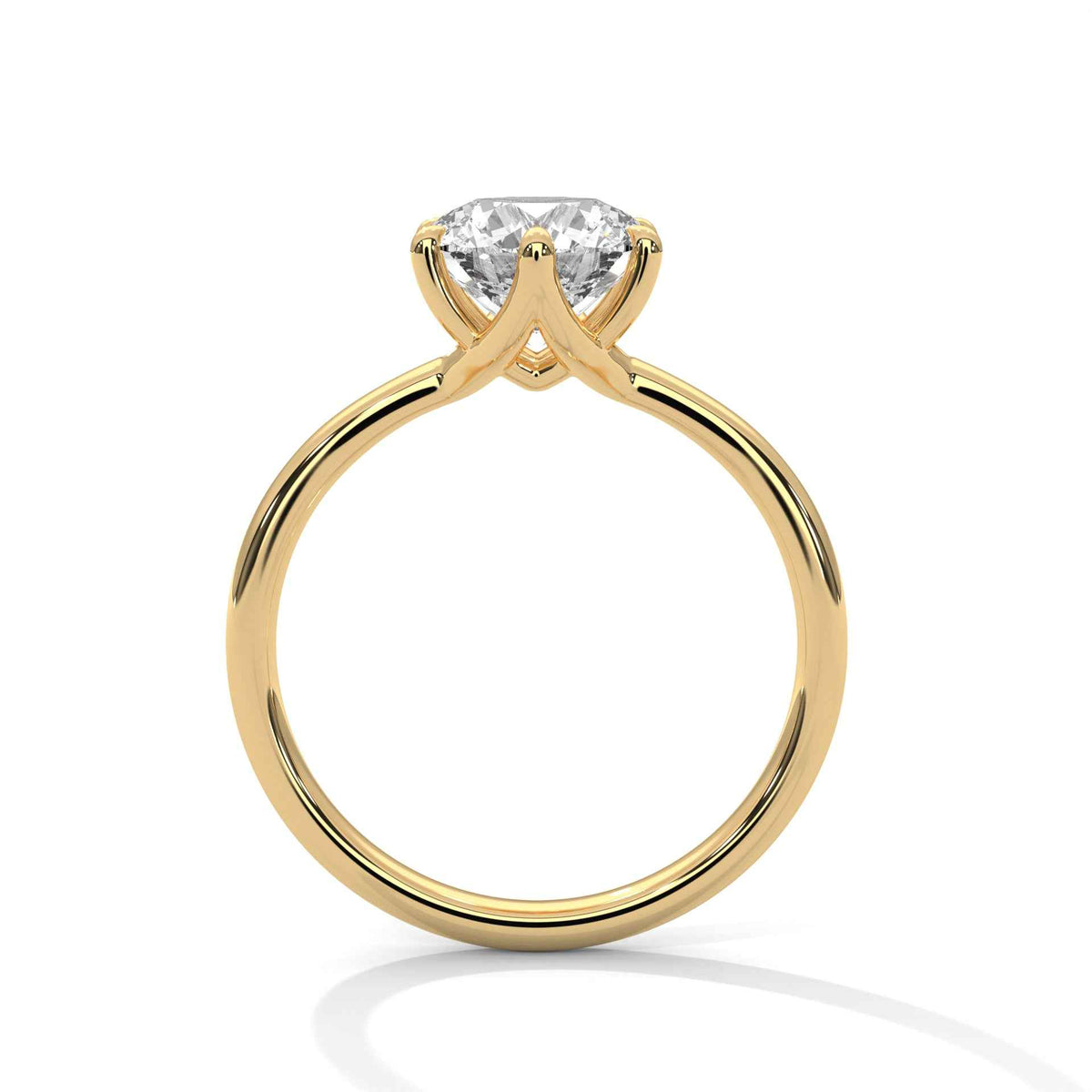 Round Solitaire Engagement Ring with Six-Prong Setting
