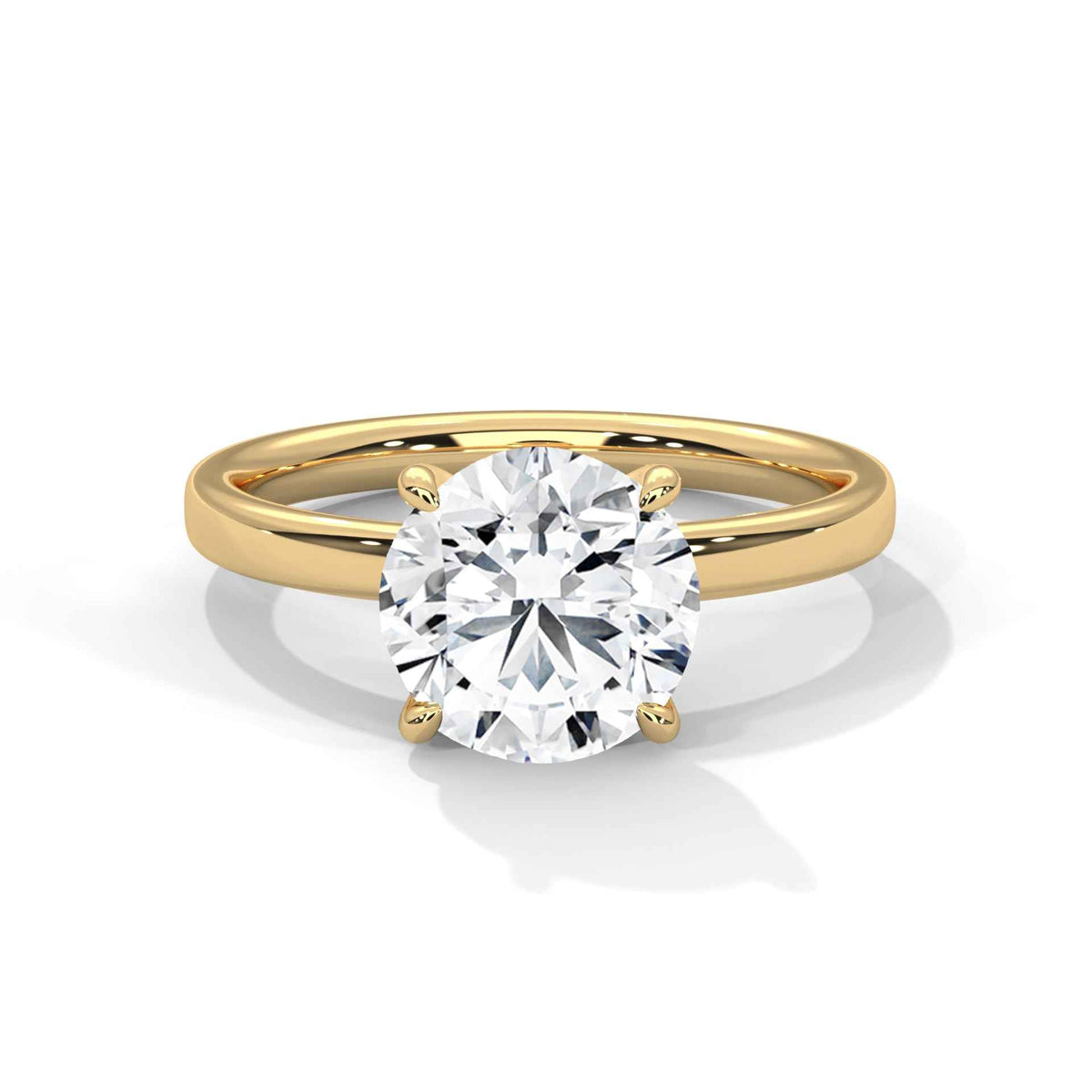 Round Cut Solitaire Engagement Ring with Four-Prong Setting