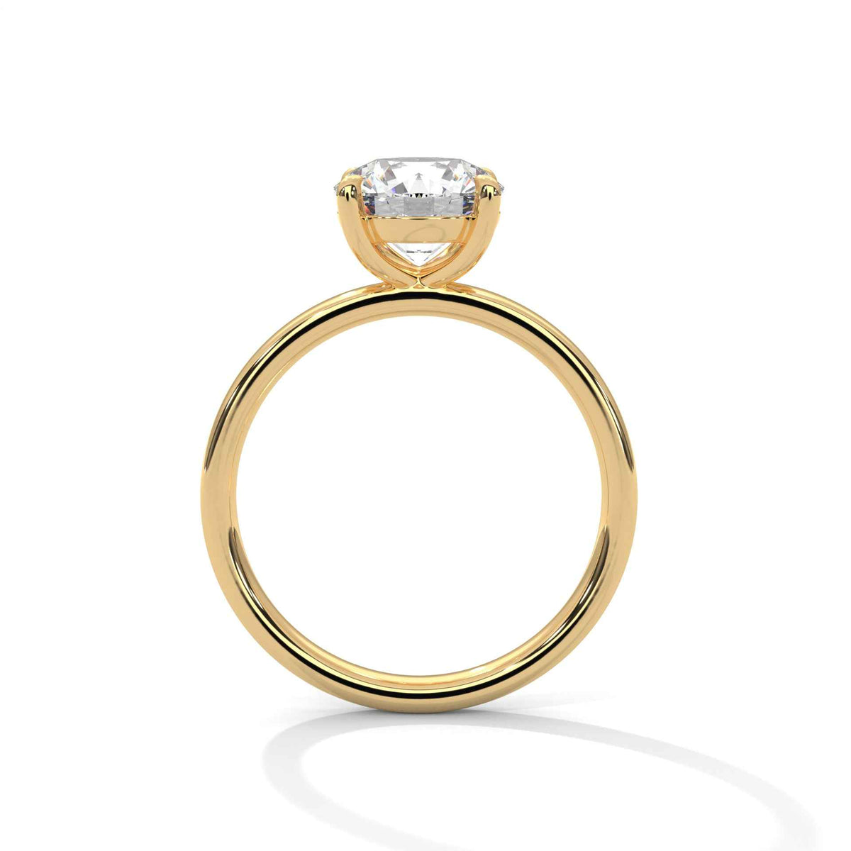 Round Cut Solitaire Engagement Ring with Four-Prong Setting