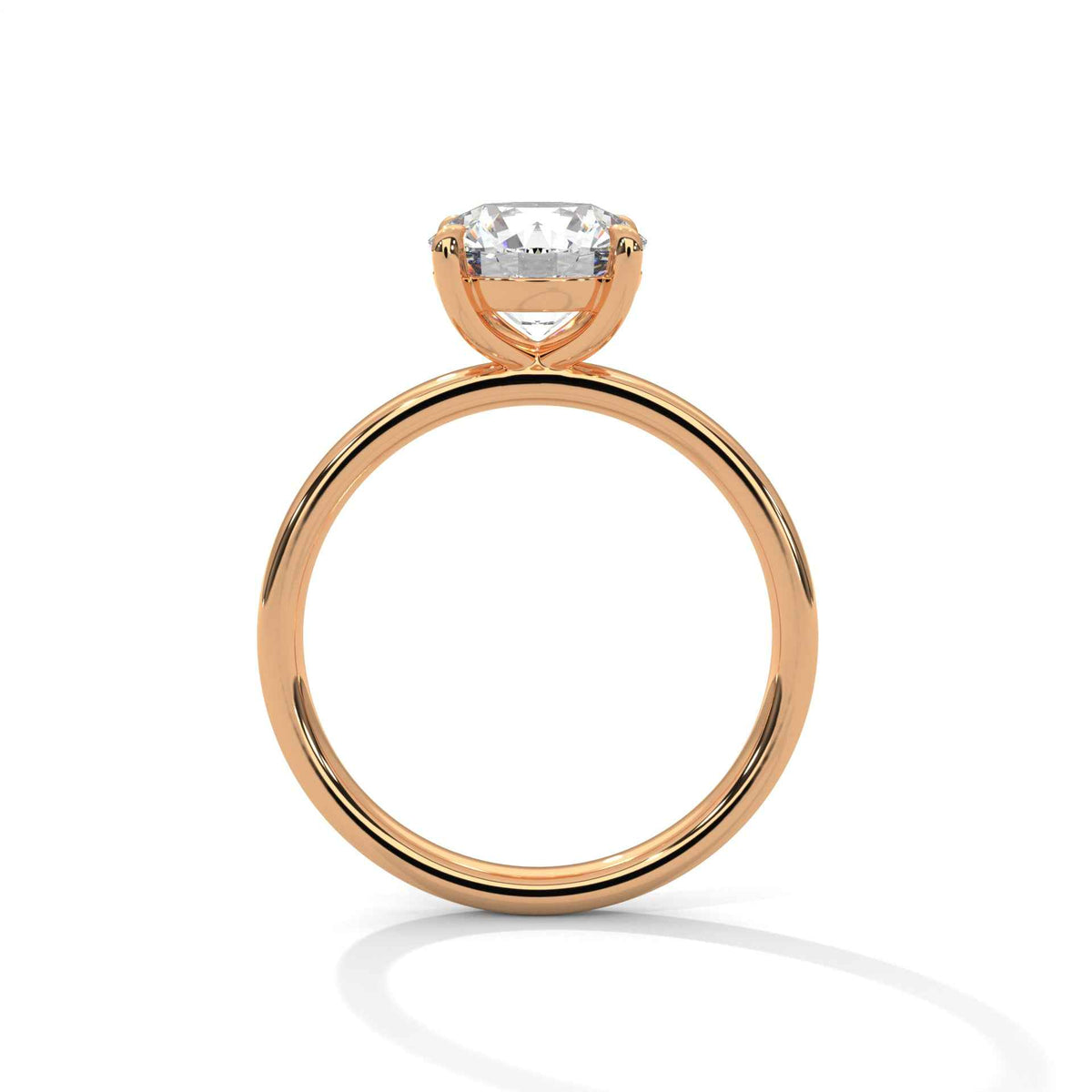 Round Cut Solitaire Engagement Ring with Four-Prong Setting
