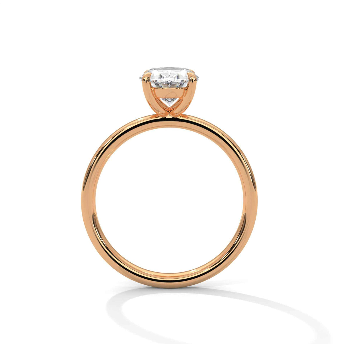 Classic Four-Prong Oval Solitaire Engagement Ring