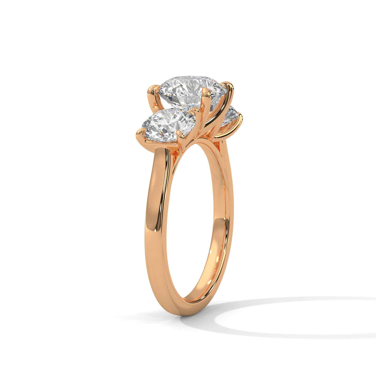Classic Three-Stone Round Diamond Engagement Ring