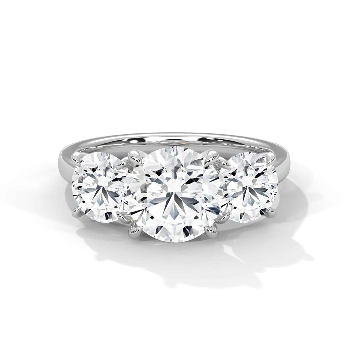 Classic Three-Stone Round Diamond Engagement Ring