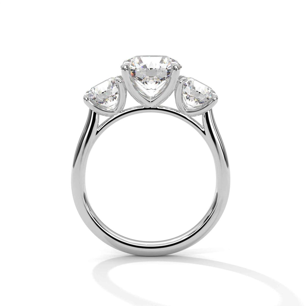 Classic Three-Stone Round Diamond Engagement Ring
