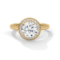 Round Cut Cathedral Floating Halo Engagement Ring