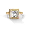 Princess Cut Lab Grown Diamond Halo Engagement Ring