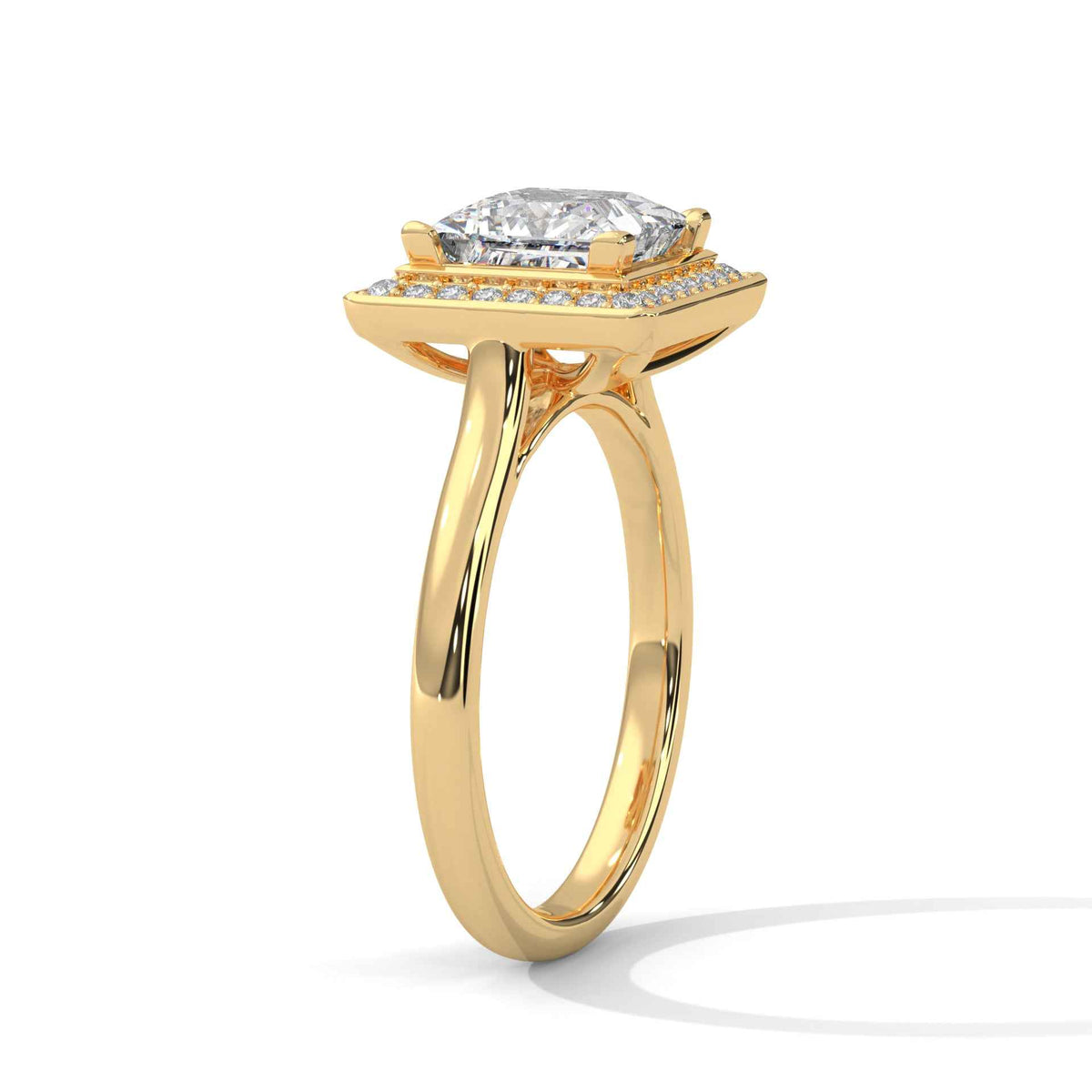 Princess Cut Lab Grown Diamond Halo Engagement Ring