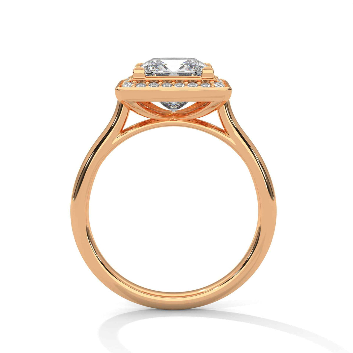 Princess Cut Lab Grown Diamond Halo Engagement Ring