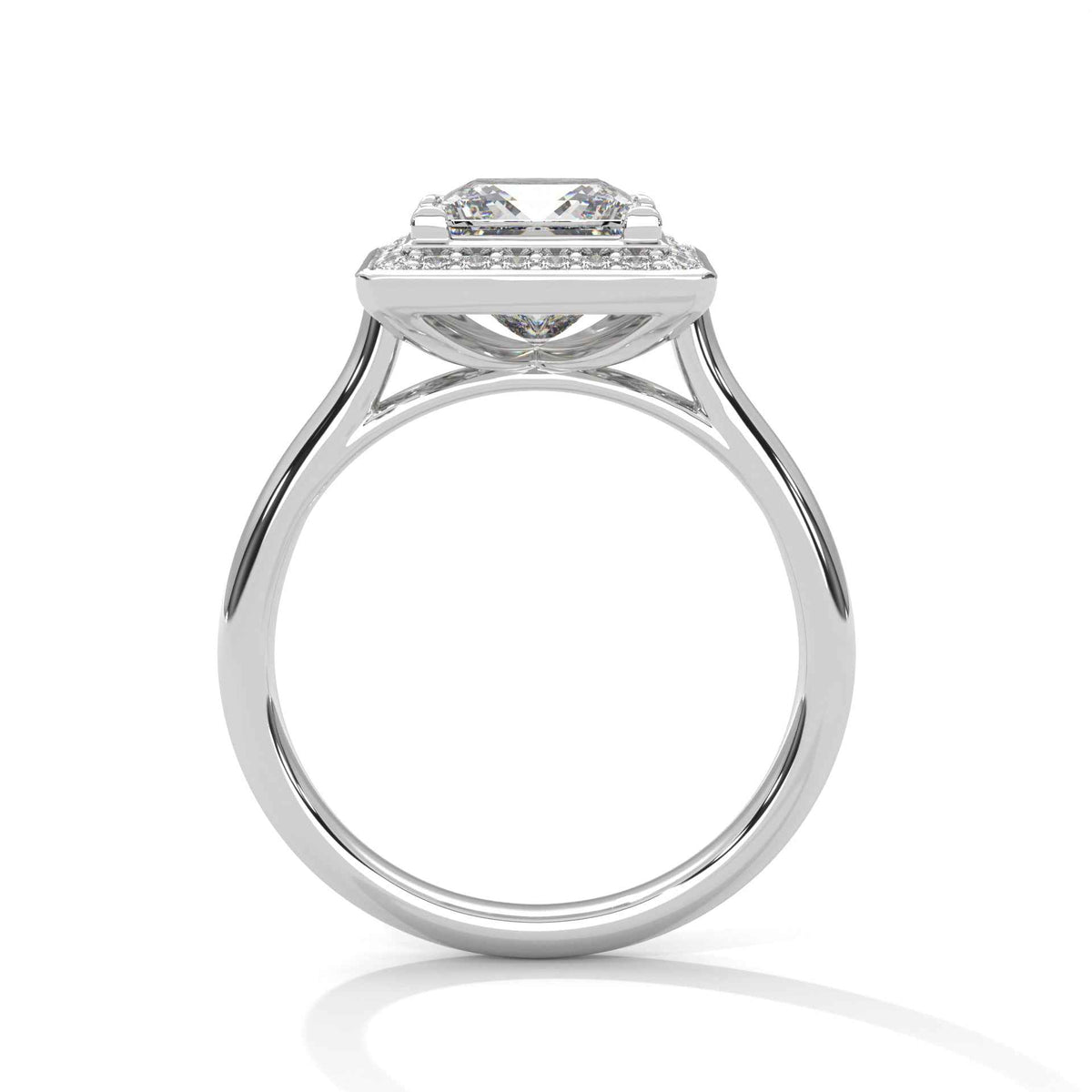 Princess Cut Lab Grown Diamond Halo Engagement Ring