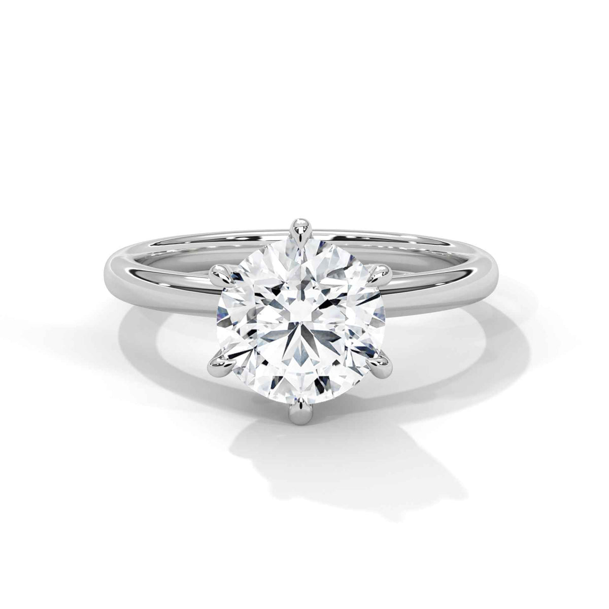 High-Set Six-Prong Round Solitaire Engagement Ring
