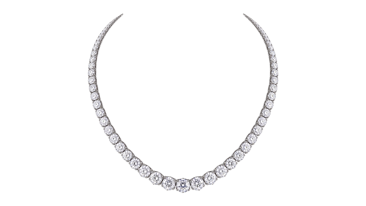 Round Brilliant Cut Lab Grown Diamond Tennis Necklace 32.00 CT