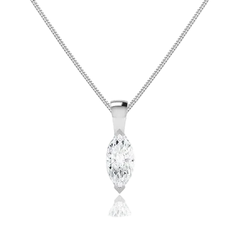 Marquise Lab Diamond 2 Claw Pendant